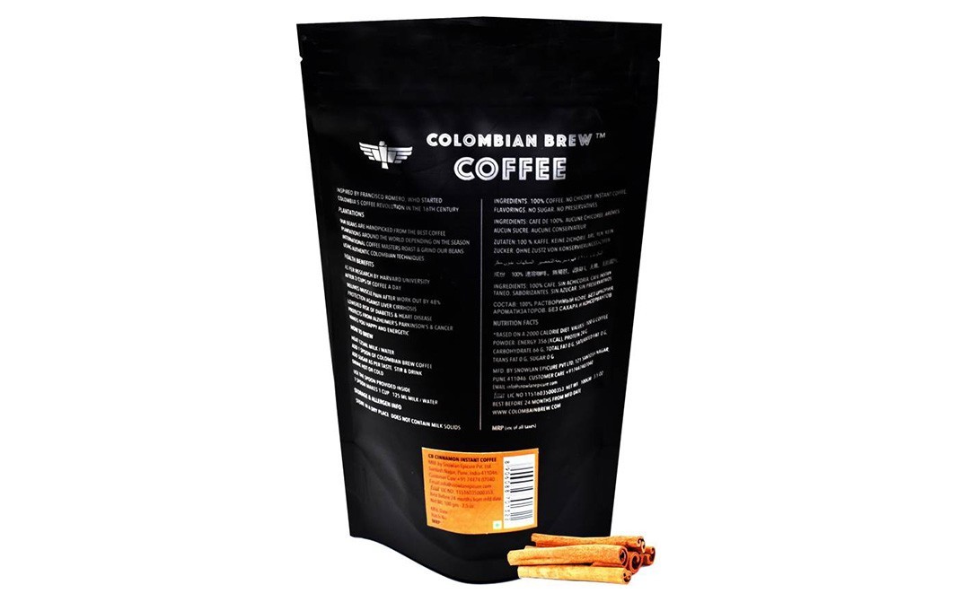 Colombian Brew Cinnamon Instant Coffee    Pack  100 grams